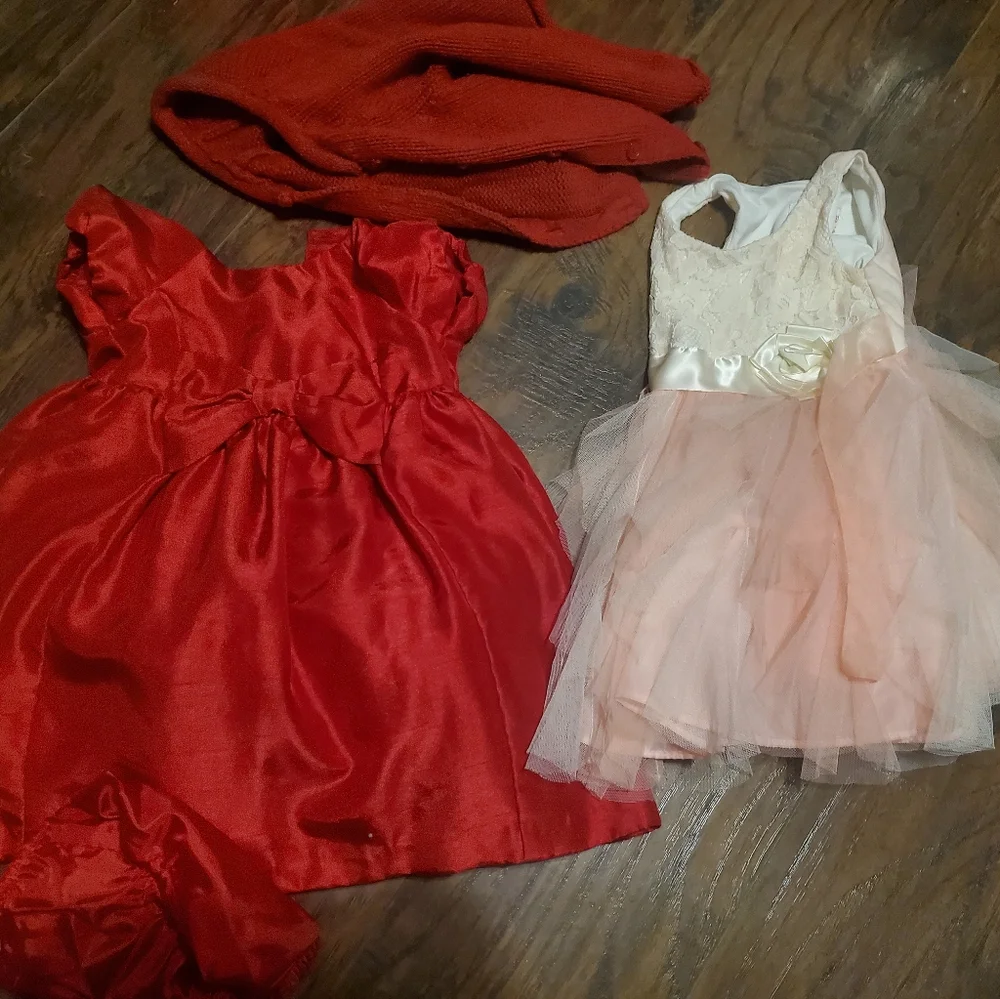 Baby Girl Toddler Lot Bundle Dresses Jackets Coats Fancy Church Sweater Winter - Picture 4 of 12